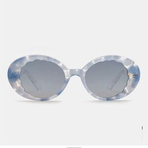 KREWE Oval Marbled Pearl Blue Sunglasses
